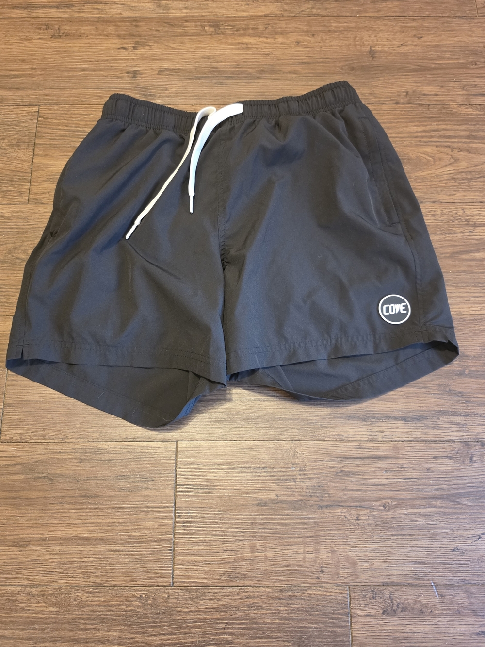 Cove Black Athletic Shorts with White Drawcord